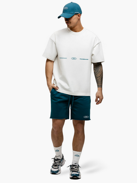 JorCustom JorCustom UncommonMinds Summer Loose Fit T-Shirt - White/Teal