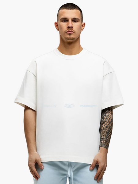 JorCustom JorCustom UncommonMinds Summer Loose Fit T-Shirt - White/Light Blue