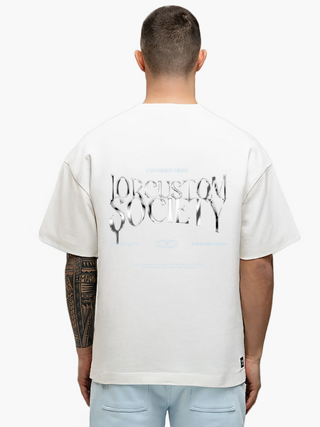JorCustom JorCustom UncommonMinds Summer Loose Fit T-Shirt - White/Light Blue