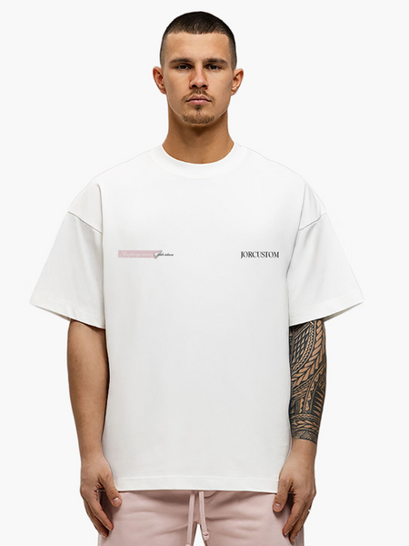 JorCustom JorCustom Angel2.0 Summer Loose Fit T-Shirt - White-AshPink