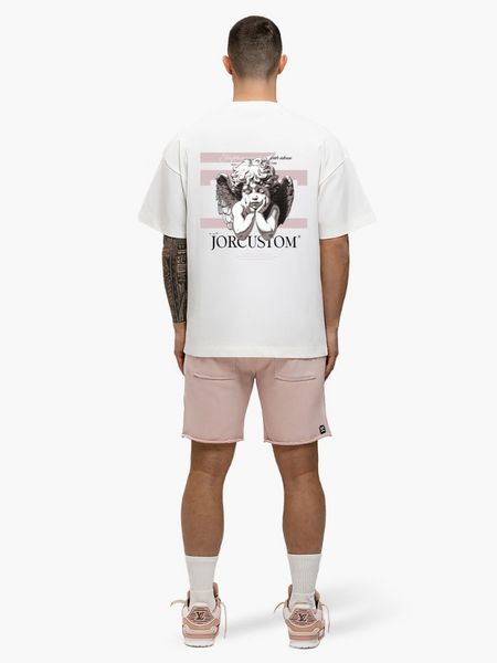 JorCustom JorCustom Angel2.0 Summer Loose Fit T-Shirt - White-AshPink