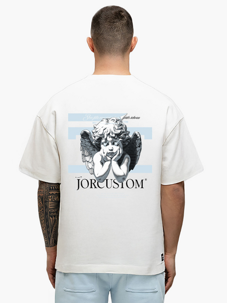 JorCustom JorCustom Angel2.0 Summer Loose Fit T-Shirt - White/Light Blue
