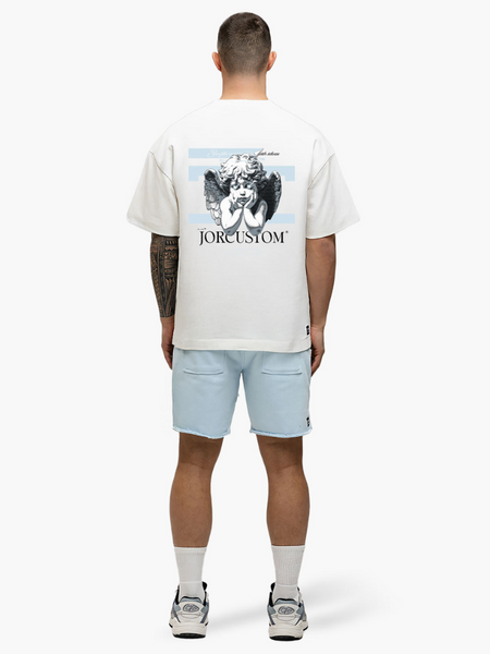 JorCustom JorCustom Angel2.0 Summer Loose Fit T-Shirt - White/Light Blue