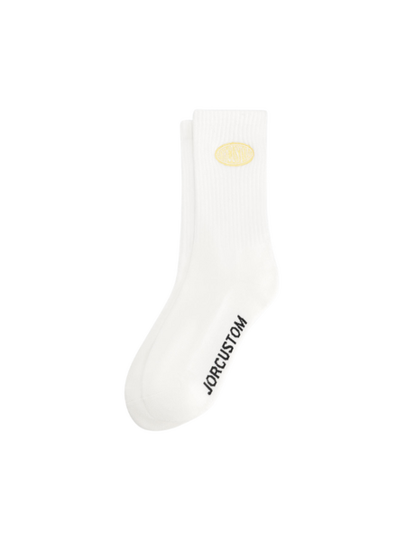 JorCustom JorCustom Stretched Mesh Socks - White-VintageYellow