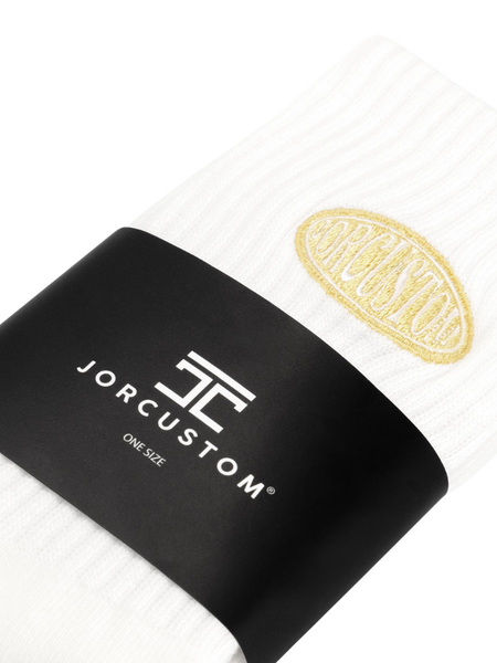 JorCustom JorCustom Stretched Mesh Socks - White-VintageYellow