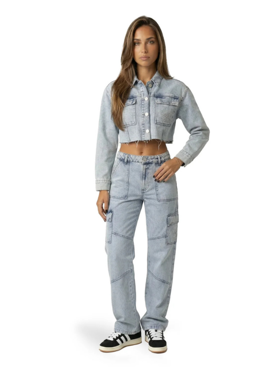 Malelions Malelions Women Denim Combi-set - Light Blue
