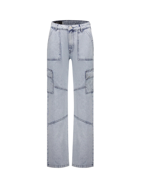 Malelions Malelions Women Straight Leg Denim Pants - Light Blue