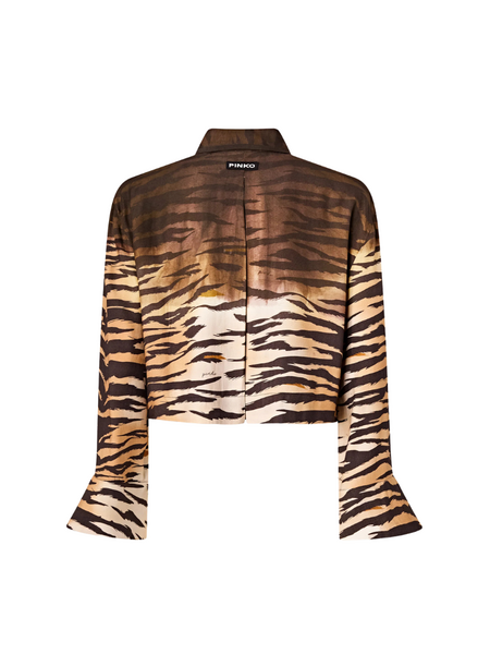 Pinko Pinko Cordelia Cropped Blouse - Multicolour Black-Beige