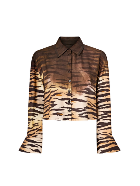 Pinko Cordelia Cropped Blouse - Multicolour Black-Beige