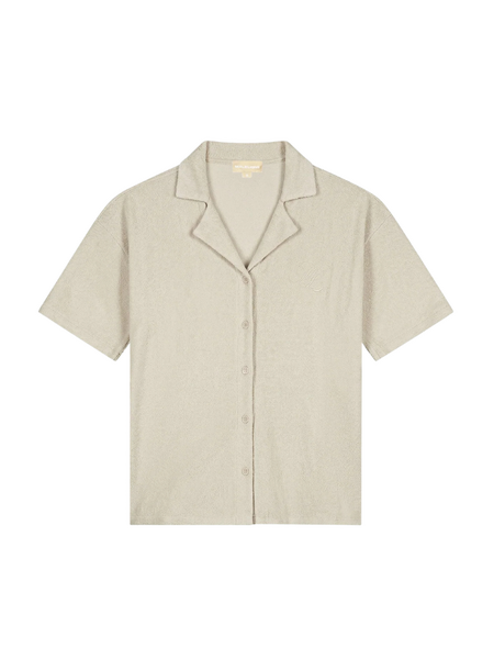 Malelions Malelions Women Emblem Bouclé Shirt - Sand