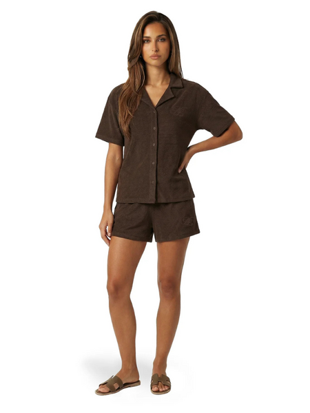 Malelions Women Emblem Bouclé Combi-set - Chocolate