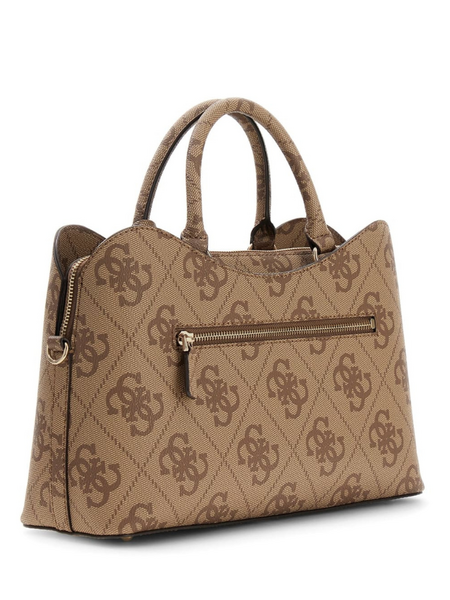 Guess Guess Janie Logo Girlfriend Satchel - Latte Logo