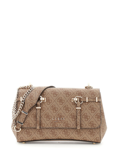 Guess Leona Logo CONVRTBL Xbody flap Bag - Latte Logo
