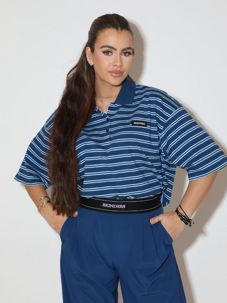 Reinders Reinders Polo T-Shirt Stripes - Navy Peony