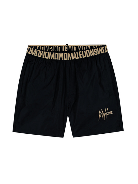 Malelions Venetian Swim Shorts - Black