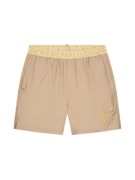 Malelions Venetian Swim Shorts - Light Taupe