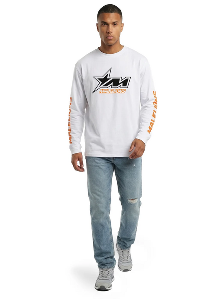 Malelions Motocross Longsleeve T - White