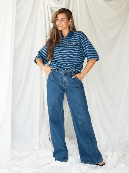 Reinders Reinders Polo T-Shirt Stripes - Navy Peony