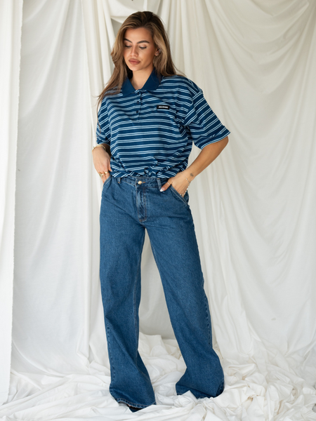 Reinders Reinders Polo T-Shirt Stripes - Navy Peony