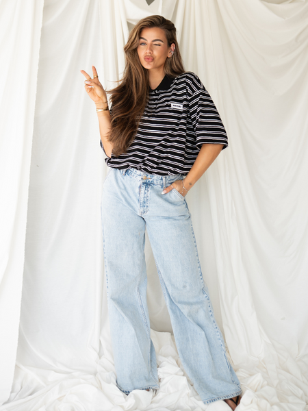 Reinders Reinders Polo T-Shirt Stripes - True Black