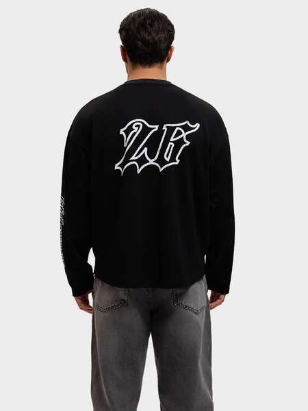 Label Garment Label Garment Jersey Longsleeve Top - Black