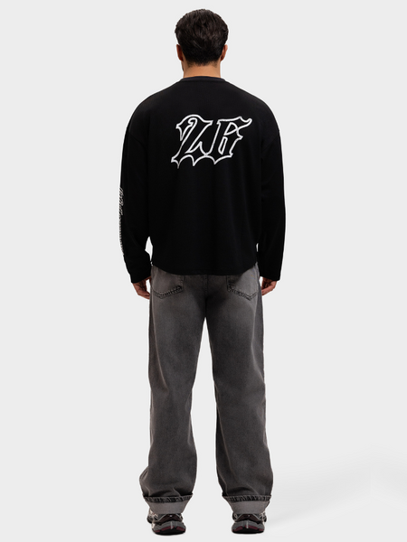 Label Garment Label Garment Jersey Longsleeve Top - Black