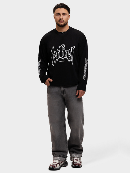 Label Garment Label Garment Jersey Longsleeve Top - Black