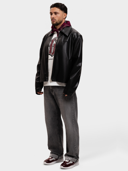 Label Garment Label Garment Straight Leg Embroidered Jeans - Washed Grey