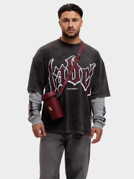 Label Garment Label Garment Double Layered Longsleeve Tee - Washed Grey