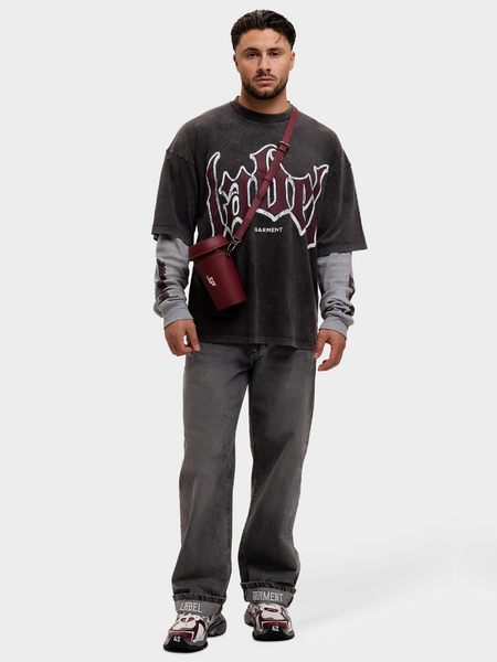 Label Garment Label Garment Double Layered Longsleeve Tee - Washed Grey