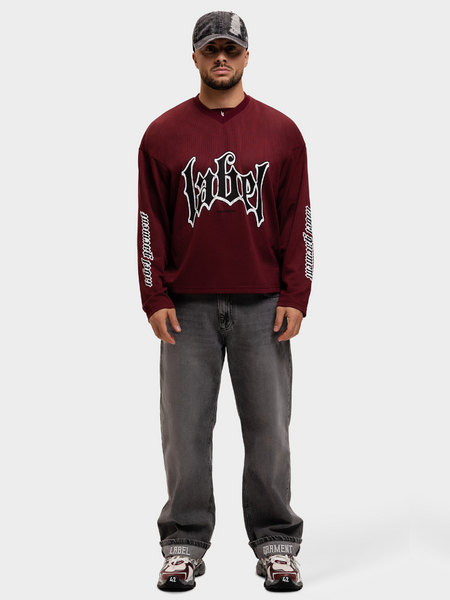 Label Garment Label Garment Jersey Longsleeve Top - Burgundy
