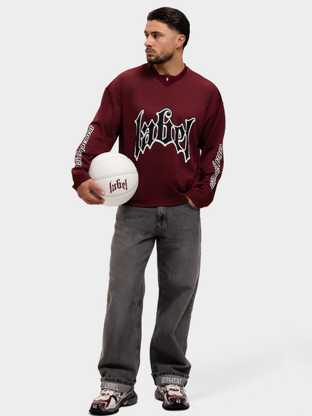 Label Garment Label Garment Jersey Longsleeve Top - Burgundy