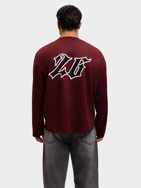 Label Garment Label Garment Jersey Longsleeve Top - Burgundy