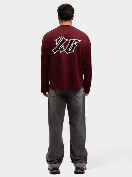 Label Garment Label Garment Jersey Longsleeve Top - Burgundy