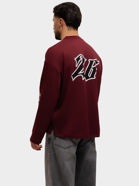 Label Garment Label Garment Jersey Longsleeve Top - Burgundy