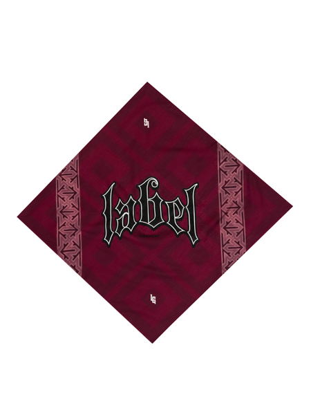 Label Garment Cotton Scarf - Burgundy