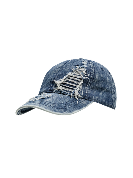 Label Garment Denim Destroyed Cap - Vintage Blue