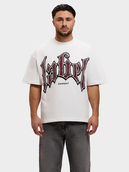 Label Garment Heavyweight Boxy Logo Tee - Pure White