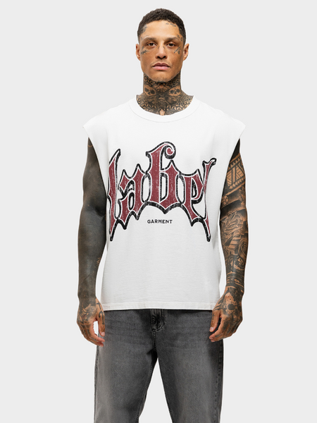 Label Garment Raw Sleeveless Top - Pure White