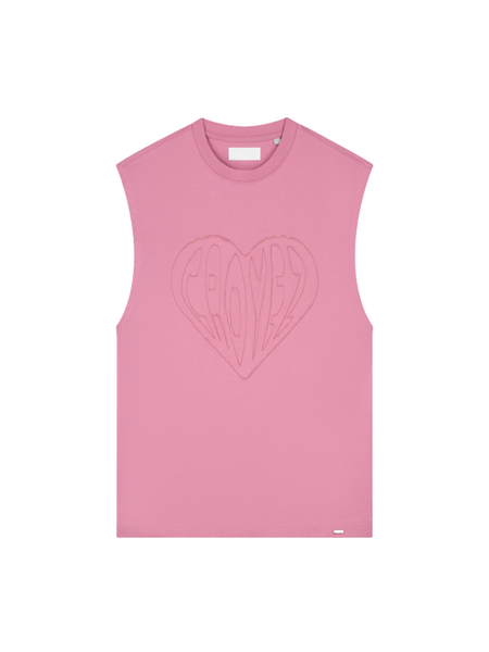 Croyez Cutout Heart Sleeveless T-Shirt - Mauve