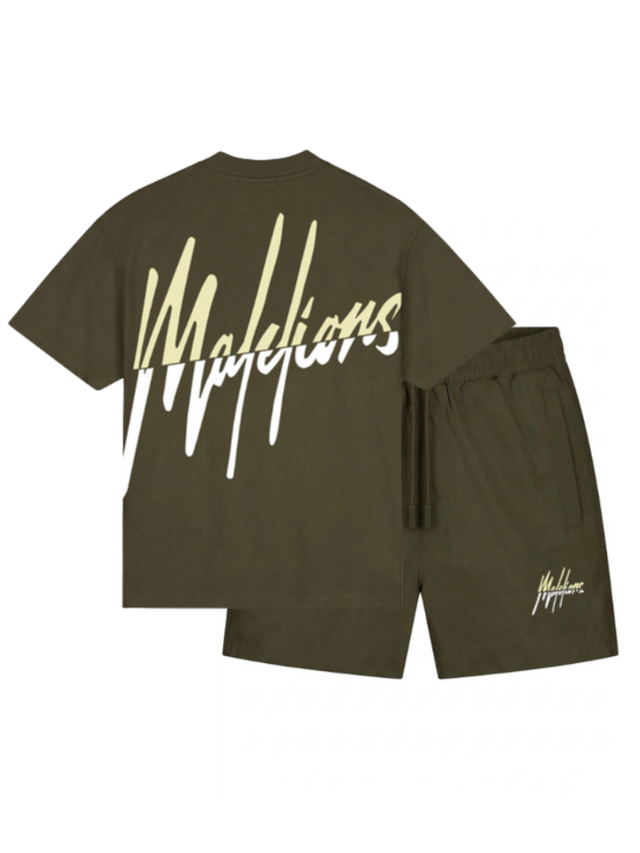 Malelions Malelions Split Swim Combi-Set - Vintage Green