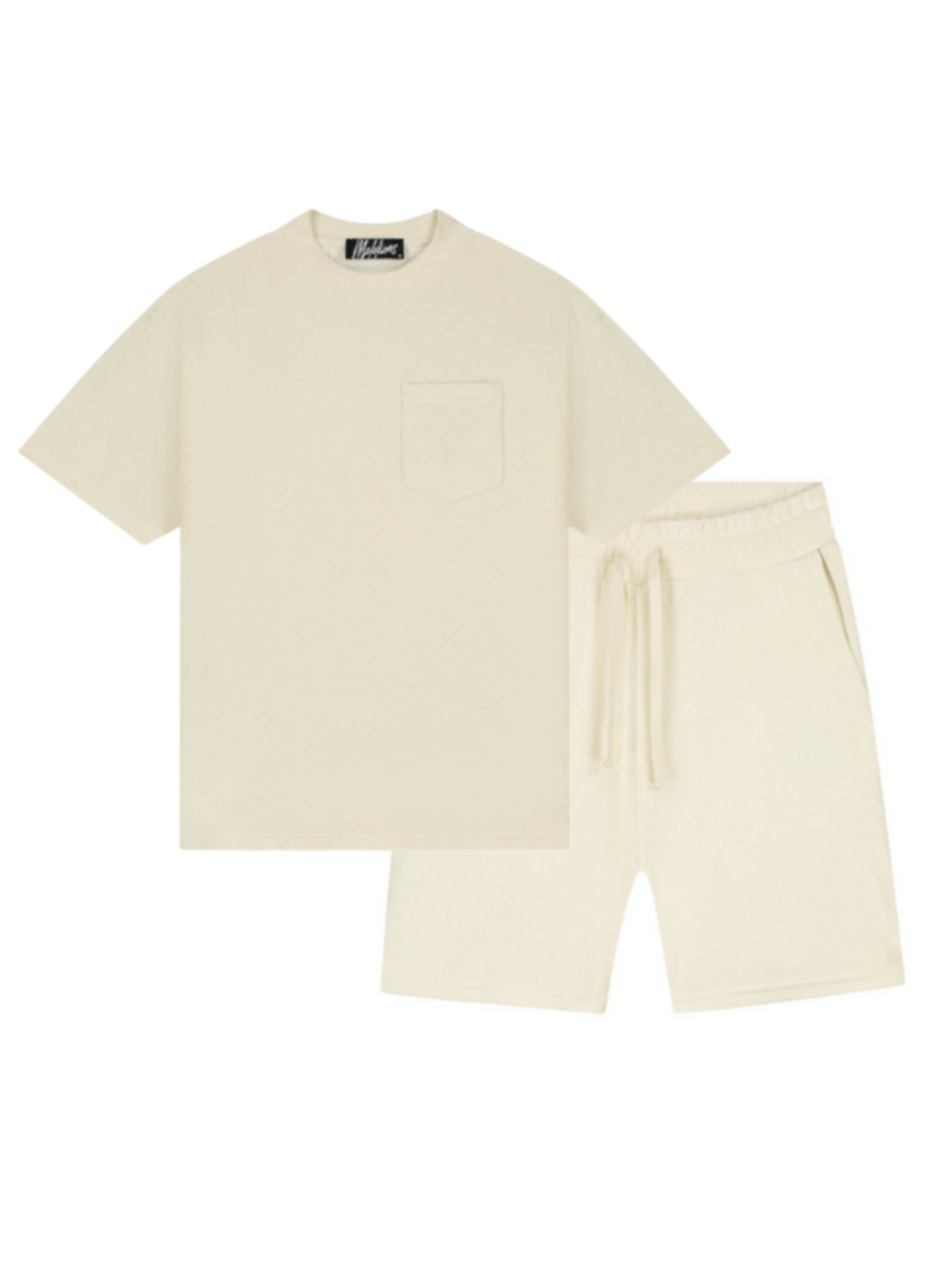 Malelions Malelions Emblem Towelling Combi-Set - Off White