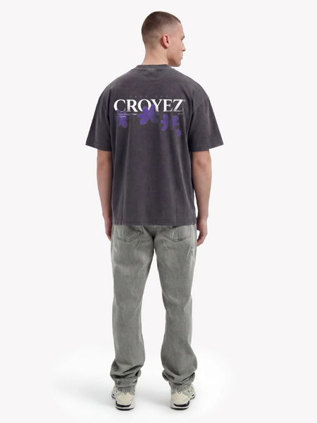 Croyez Croyez Botanique T-Shirt - Acid Wash/Dark Purple