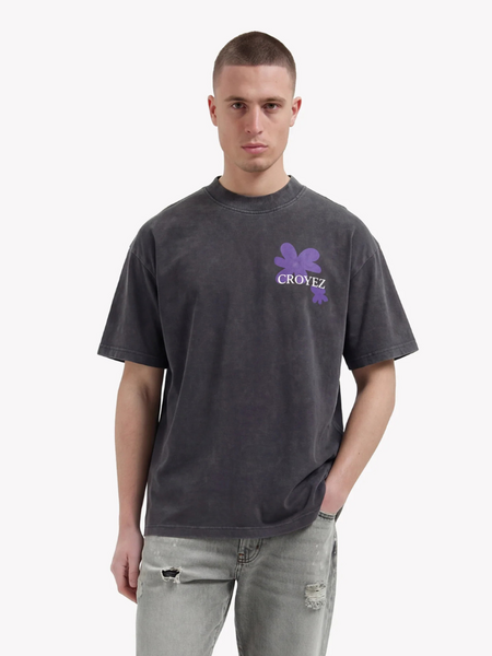 Croyez Croyez Botanique T-Shirt - Acid Wash/Dark Purple