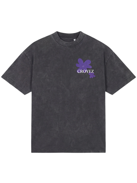 Croyez Croyez Botanique T-Shirt - Acid Wash/Dark Purple