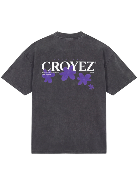 Croyez Croyez Botanique T-Shirt - Acid Wash/Dark Purple