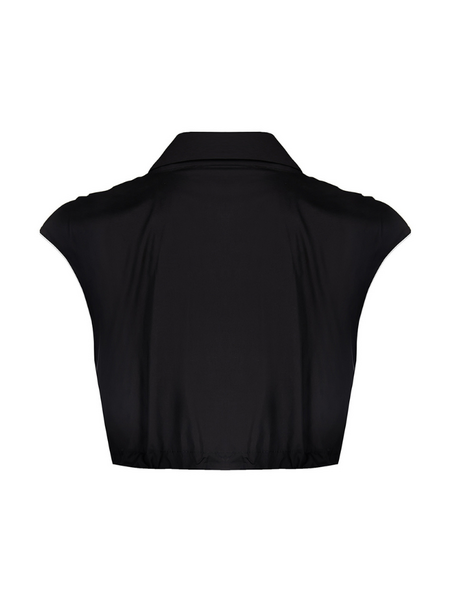 Rinascimento Rinascimento Camicia Cropped Tela Top - Nero