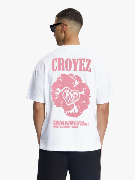 Croyez Flower And Heart T-Shirt - White/Pink