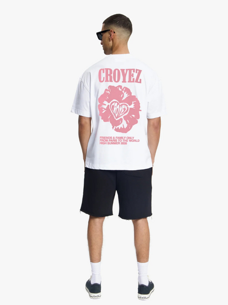 Croyez Croyez Flower And Heart T-Shirt - White/Pink