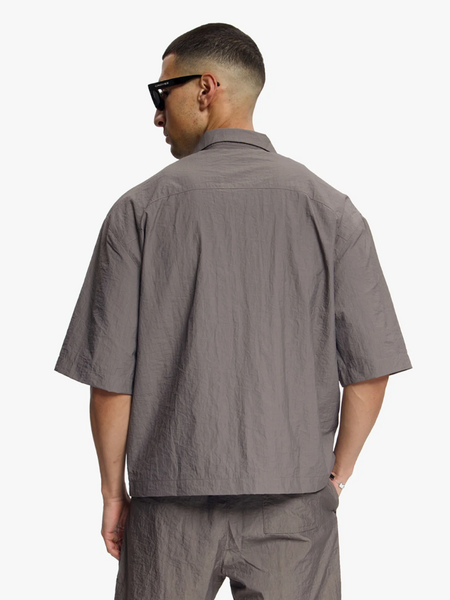 Croyez Croyez Crinkle Patch Shirt - Washed Brown